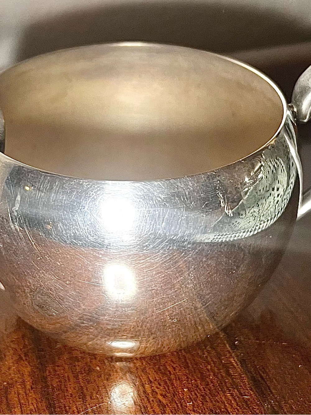 silver-plated sugar bowl